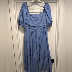 Abercrombie Emerson Blue Stripped Dress Midi XL